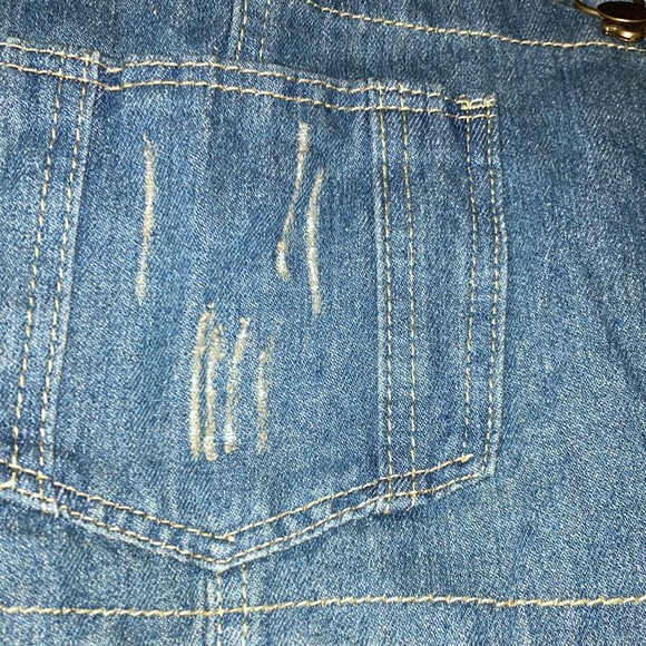 COPY - DISTRESSED LOOK BLUE OVERALLS - Picture 8 of 16
